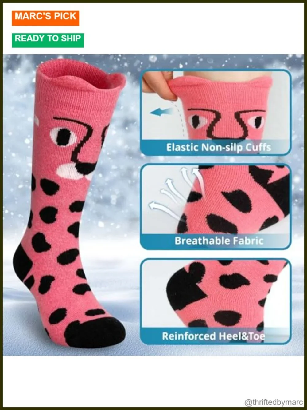 Kids Wool Ski Socks 2 Pairs Over the Calf Snowboard Thermal